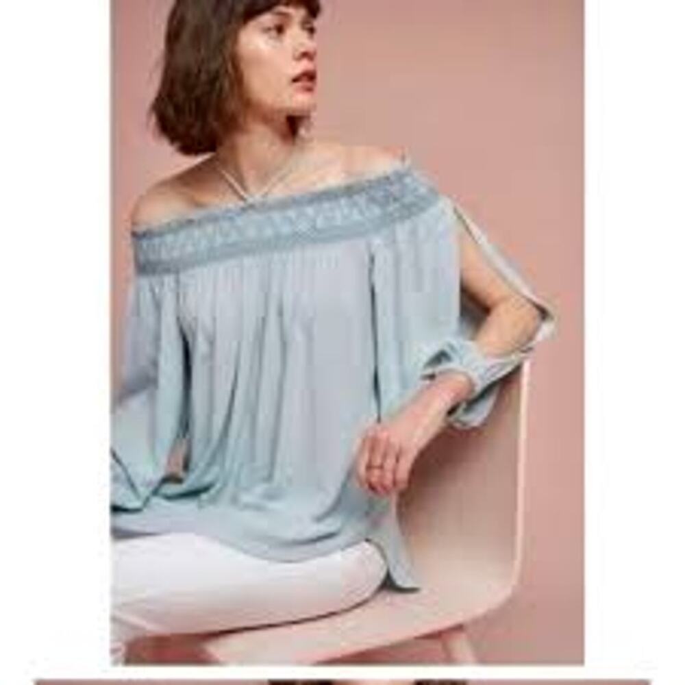 Holding Horses Smocked Off The Shoulder Peasant Boho Tunic Women's Size Large